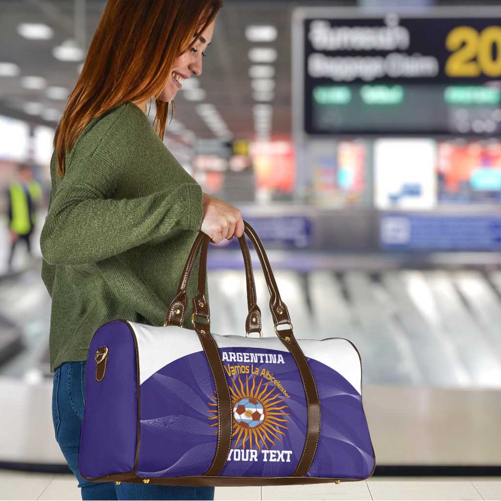 Custom Argentina Football Travel Bag Vamos La Albiceleste Purple Version - Wonder Print Shop