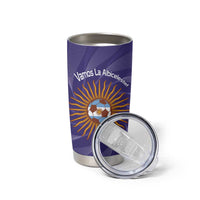 Custom Argentina Football Tumbler Cup Vamos La Albiceleste Purple Version - Wonder Print Shop