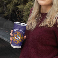 Custom Argentina Football Tumbler Cup Vamos La Albiceleste Purple Version - Wonder Print Shop