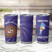 Custom Argentina Football Tumbler Cup Vamos La Albiceleste Purple Version - Wonder Print Shop