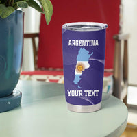 Custom Argentina Football Tumbler Cup Vamos La Albiceleste Purple Version - Wonder Print Shop