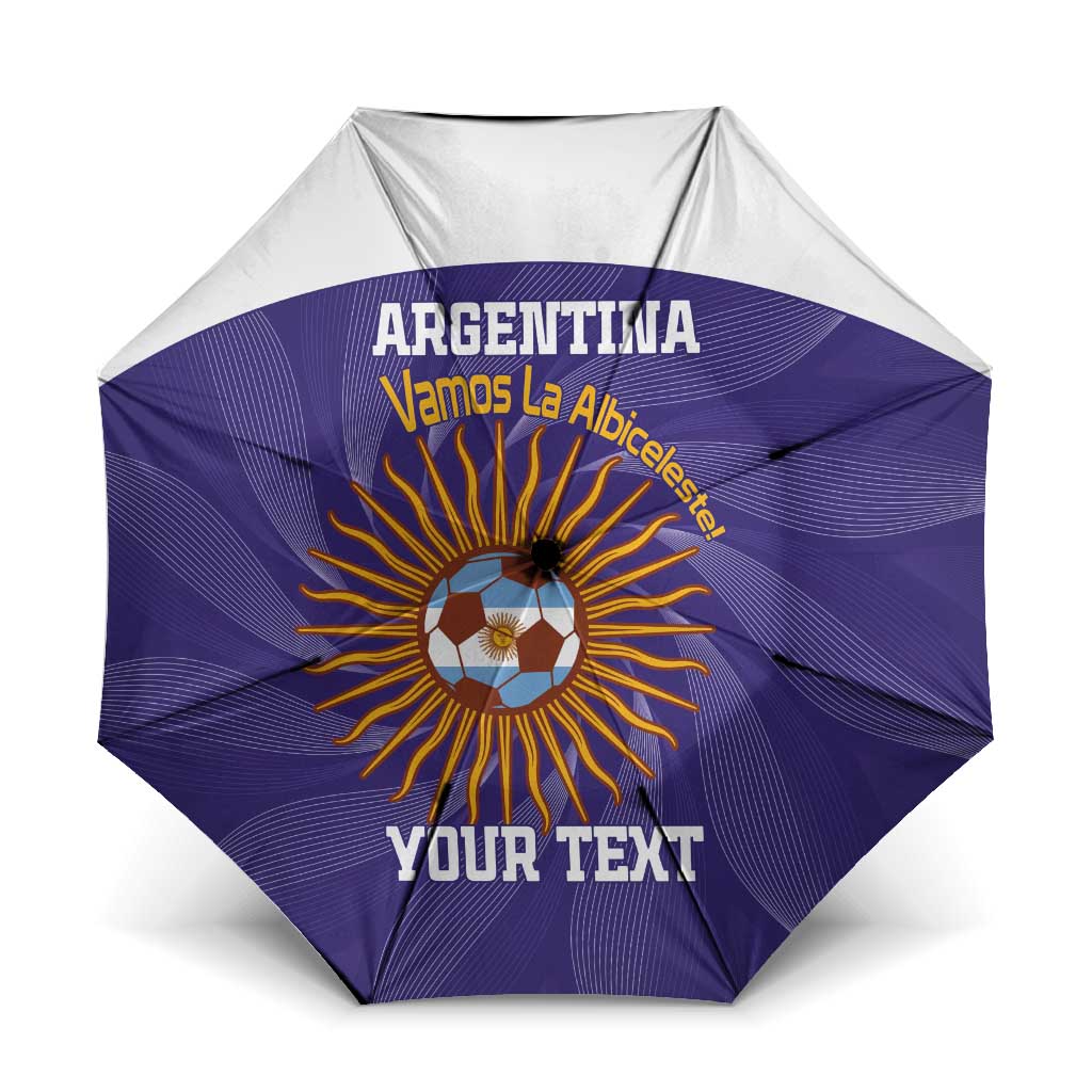 Custom Argentina Football Umbrella Vamos La Albiceleste Purple Version - Wonder Print Shop