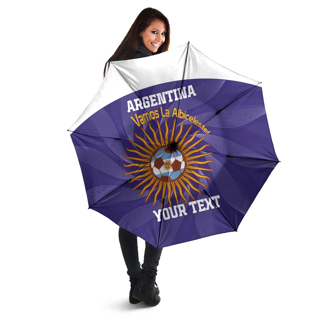 Custom Argentina Football Umbrella Vamos La Albiceleste Purple Version - Wonder Print Shop