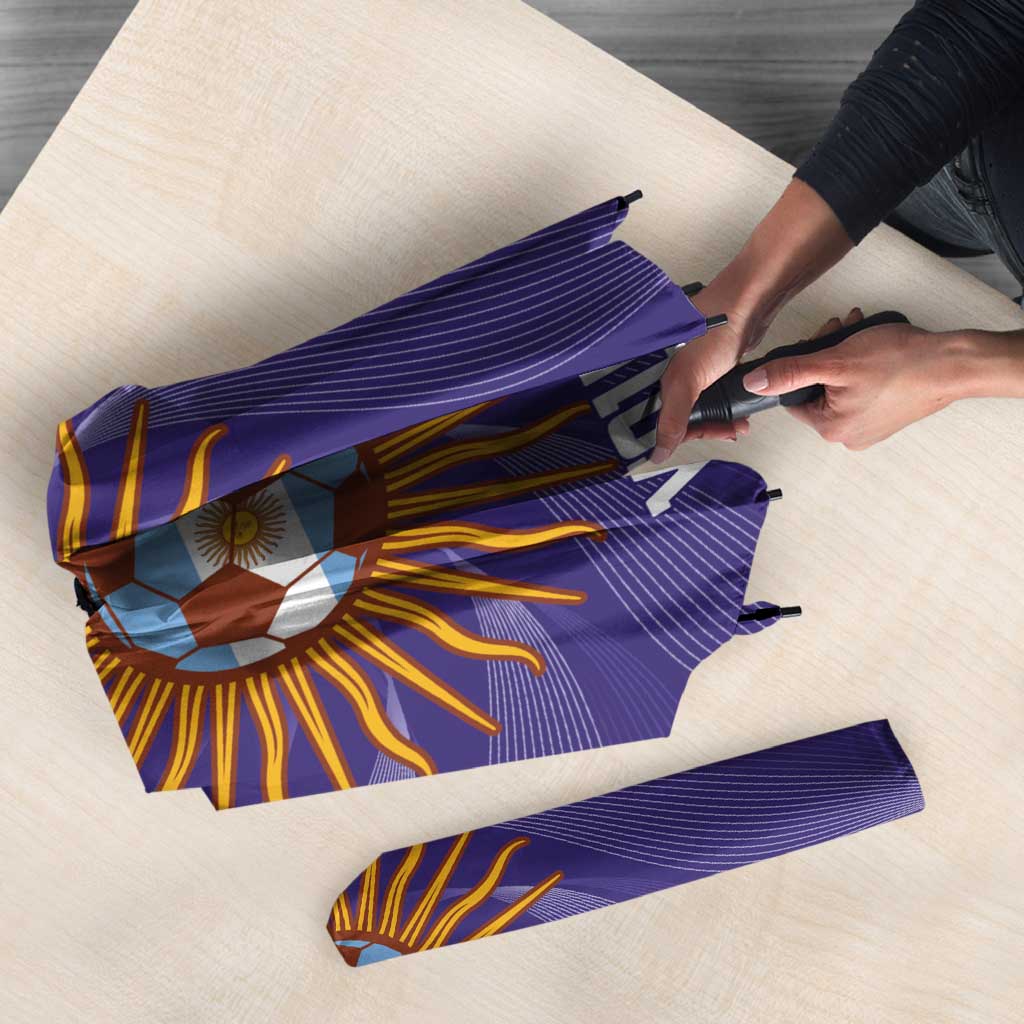 Custom Argentina Football Umbrella Vamos La Albiceleste Purple Version - Wonder Print Shop