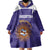 Custom Argentina Football Wearable Blanket Hoodie Vamos La Albiceleste Purple Version - Wonder Print Shop