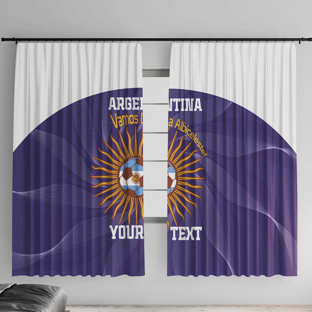 Custom Argentina Football Window Curtain Vamos La Albiceleste Purple Version - Wonder Print Shop