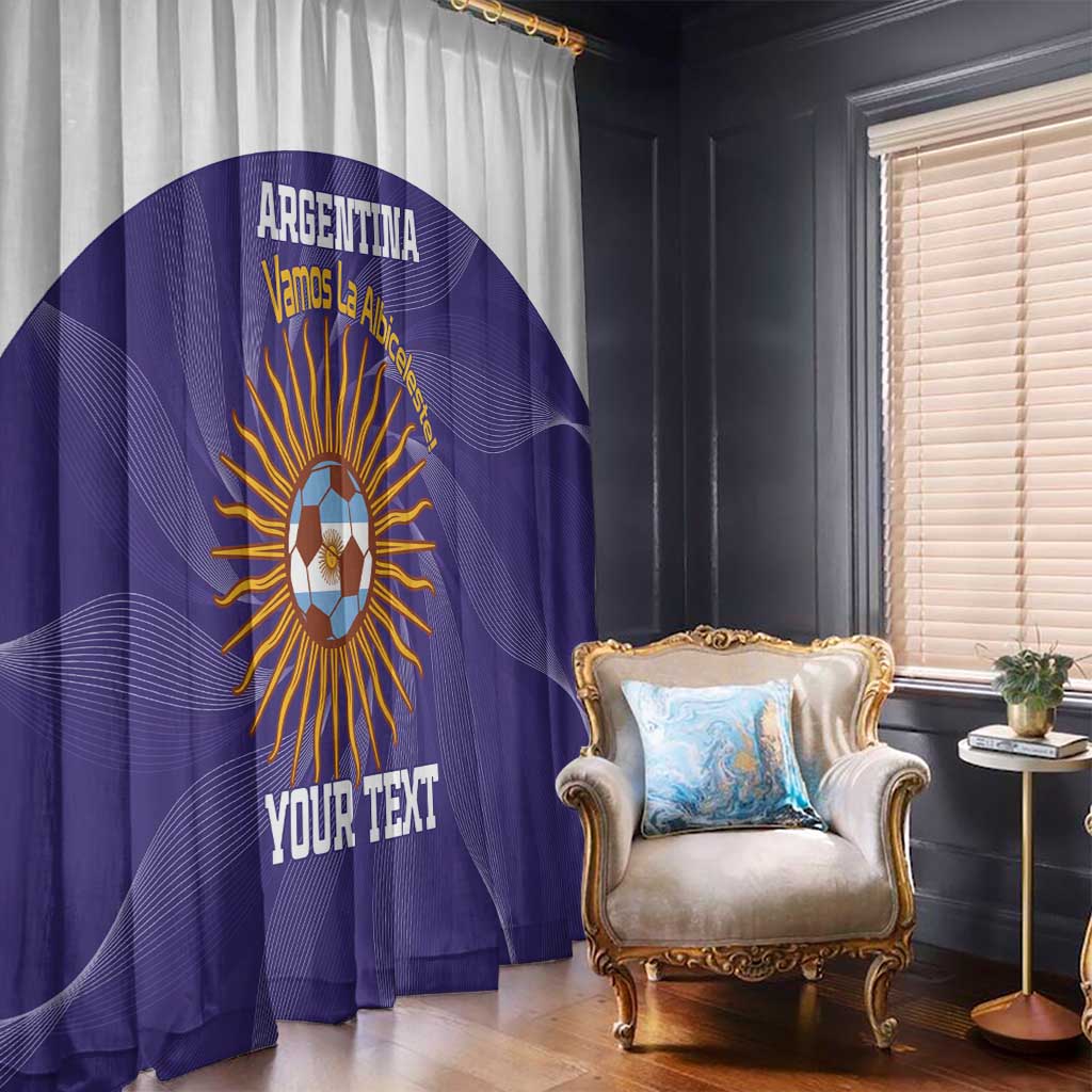 Custom Argentina Football Window Curtain Vamos La Albiceleste Purple Version - Wonder Print Shop