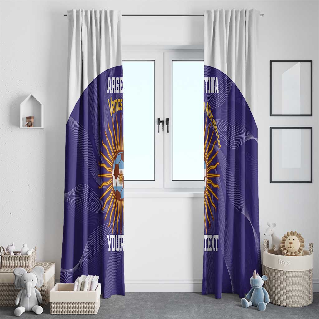 Custom Argentina Football Window Curtain Vamos La Albiceleste Purple Version - Wonder Print Shop