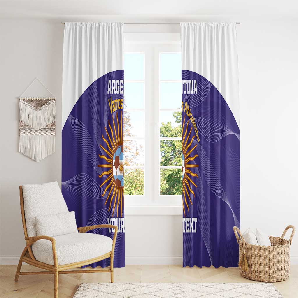Custom Argentina Football Window Curtain Vamos La Albiceleste Purple Version - Wonder Print Shop