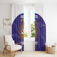 Custom Argentina Football Window Curtain Vamos La Albiceleste Purple Version - Wonder Print Shop