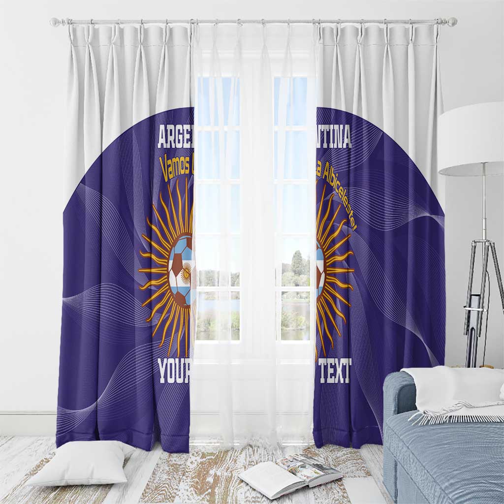 Custom Argentina Football Window Curtain Vamos La Albiceleste Purple Version - Wonder Print Shop
