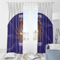 Custom Argentina Football Window Curtain Vamos La Albiceleste Purple Version - Wonder Print Shop