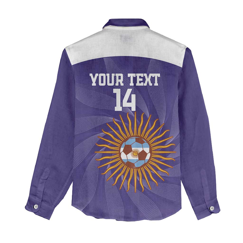 Custom Argentina Football Women Casual Shirt Vamos La Albiceleste Purple Version - Wonder Print Shop