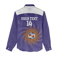 Custom Argentina Football Women Casual Shirt Vamos La Albiceleste Purple Version - Wonder Print Shop