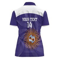 Custom Argentina Football Women Polo Shirt Vamos La Albiceleste Purple Version - Wonder Print Shop