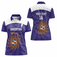 Custom Argentina Football Women Polo Shirt Vamos La Albiceleste Purple Version - Wonder Print Shop