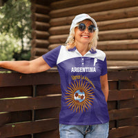 Custom Argentina Football Women Polo Shirt Vamos La Albiceleste Purple Version - Wonder Print Shop