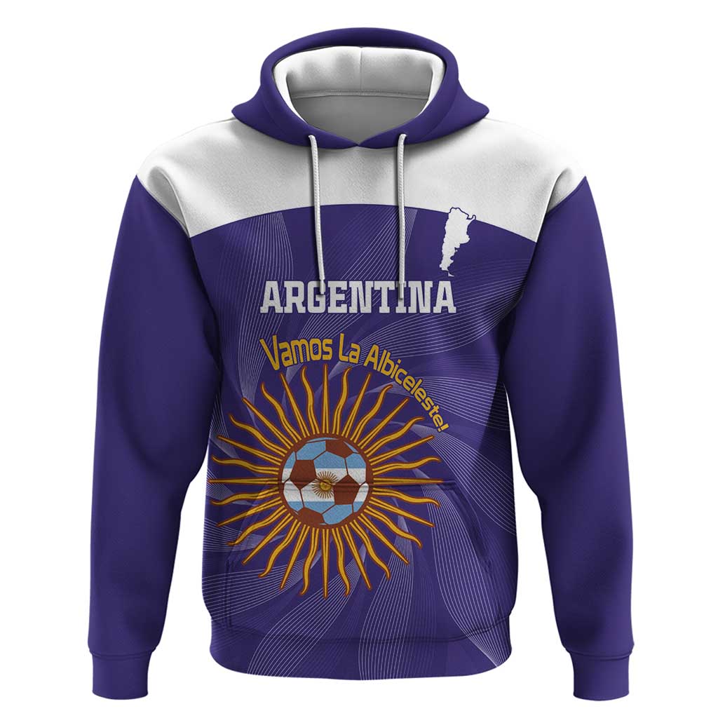 Custom Argentina Football Zip Hoodie Vamos La Albiceleste Purple Version - Wonder Print Shop