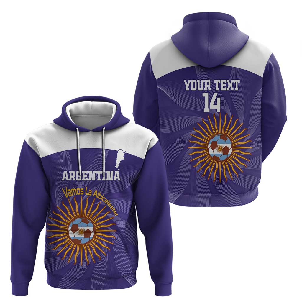 Custom Argentina Football Zip Hoodie Vamos La Albiceleste Purple Version - Wonder Print Shop