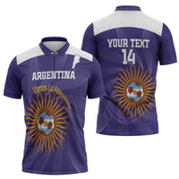 Custom Argentina Football Zipper Polo Shirt Vamos La Albiceleste Purple Version - Wonder Print Shop