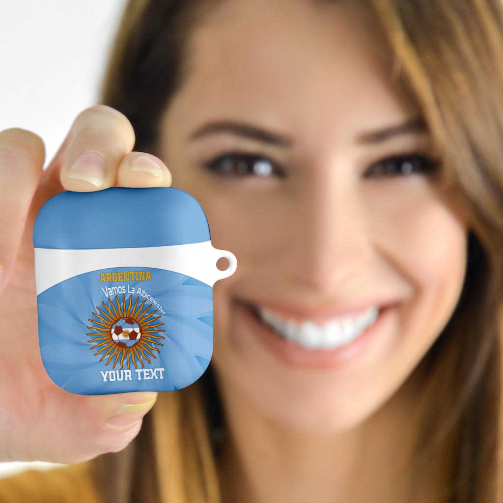 Custom Argentina Football AirPods Case Vamos La Albiceleste Blue Version - Wonder Print Shop