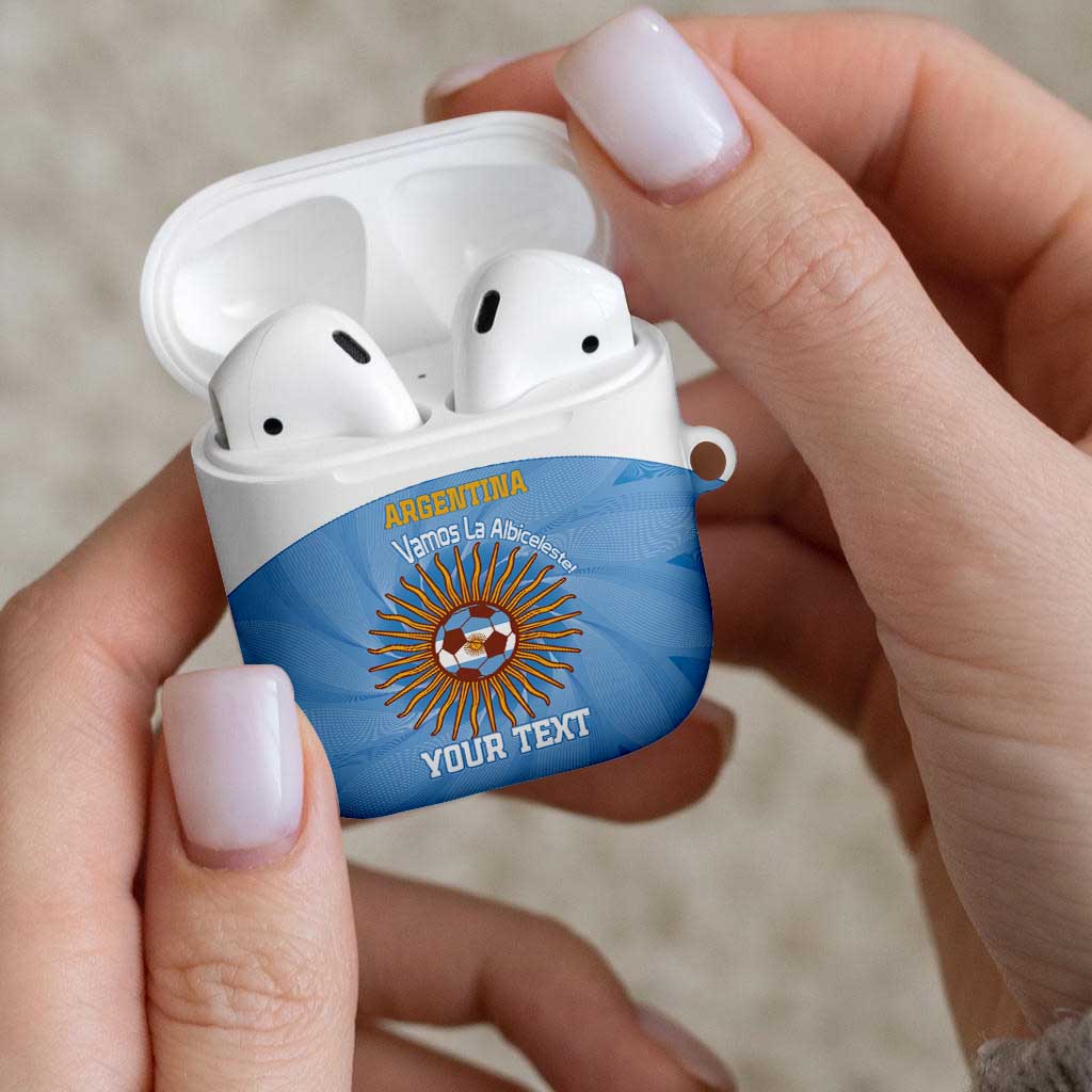 Custom Argentina Football AirPods Case Vamos La Albiceleste Blue Version - Wonder Print Shop
