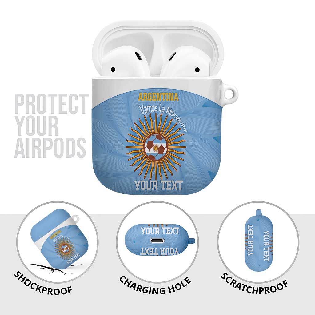 Custom Argentina Football AirPods Case Vamos La Albiceleste Blue Version - Wonder Print Shop