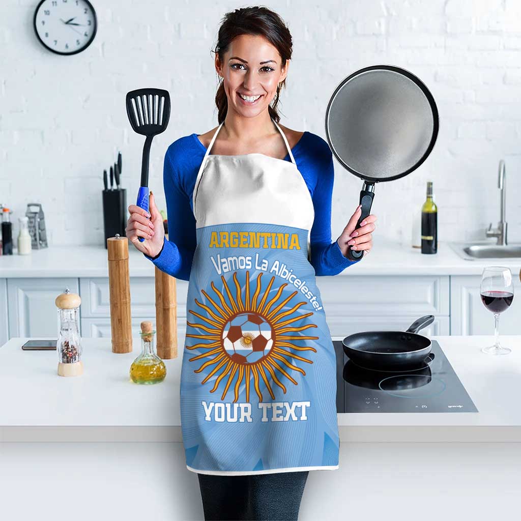 Custom Argentina Football Apron Vamos La Albiceleste Blue Version - Wonder Print Shop