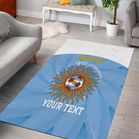 Custom Argentina Football Area Rug Vamos La Albiceleste Blue Version - Wonder Print Shop