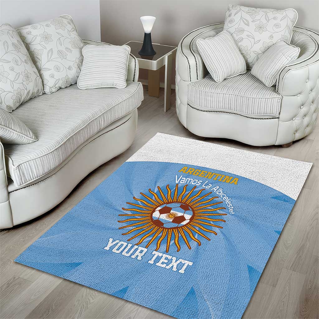 Custom Argentina Football Area Rug Vamos La Albiceleste Blue Version - Wonder Print Shop