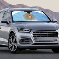 Custom Argentina Football Auto Sun Shade Vamos La Albiceleste Blue Version - Wonder Print Shop