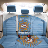 Custom Argentina Football Back Car Seat Cover Vamos La Albiceleste Blue Version - Wonder Print Shop