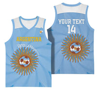 Custom Argentina Football Basketball Jersey Vamos La Albiceleste Blue Version - Wonder Print Shop