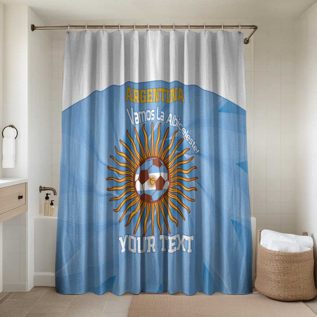 Custom Argentina Football Bathroom Set Vamos La Albiceleste Blue Version - Wonder Print Shop