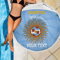 Custom Argentina Football Beach Blanket Vamos La Albiceleste Blue Version - Wonder Print Shop