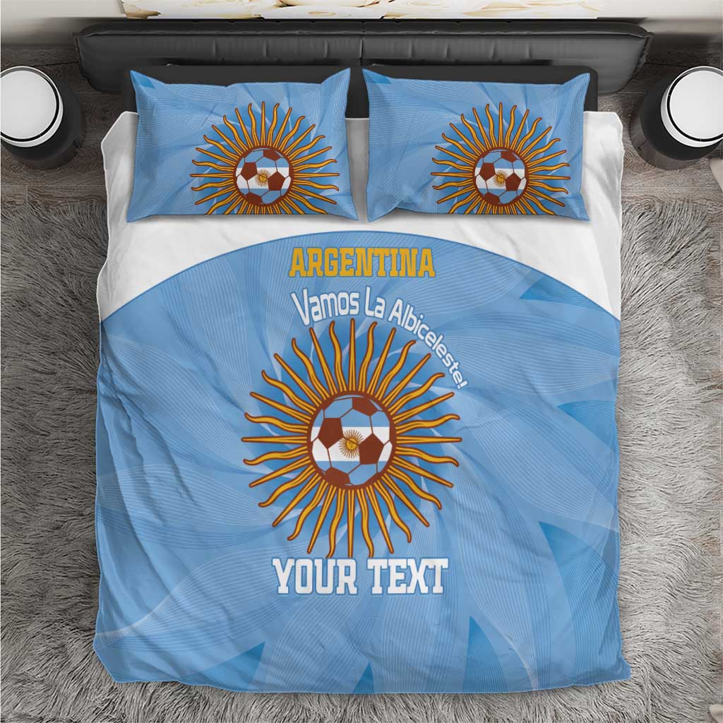Custom Argentina Football Bedding Set Vamos La Albiceleste Blue Version - Wonder Print Shop