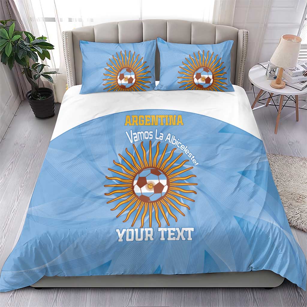 Custom Argentina Football Bedding Set Vamos La Albiceleste Blue Version - Wonder Print Shop