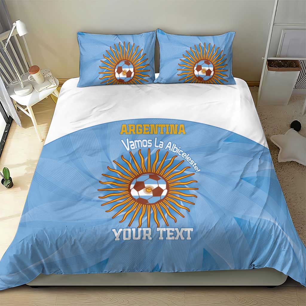 Custom Argentina Football Bedding Set Vamos La Albiceleste Blue Version - Wonder Print Shop