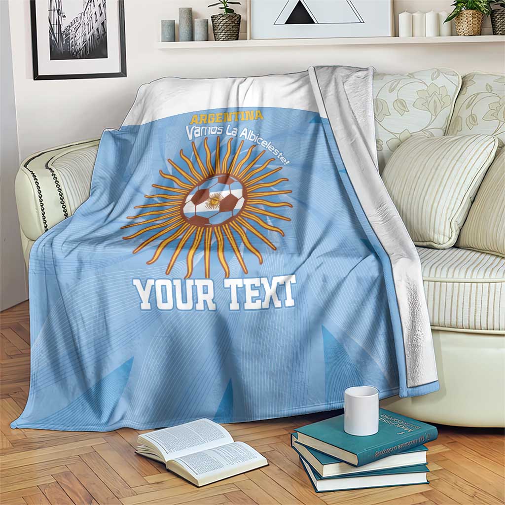 Custom Argentina Football Blanket Vamos La Albiceleste Blue Version - Wonder Print Shop