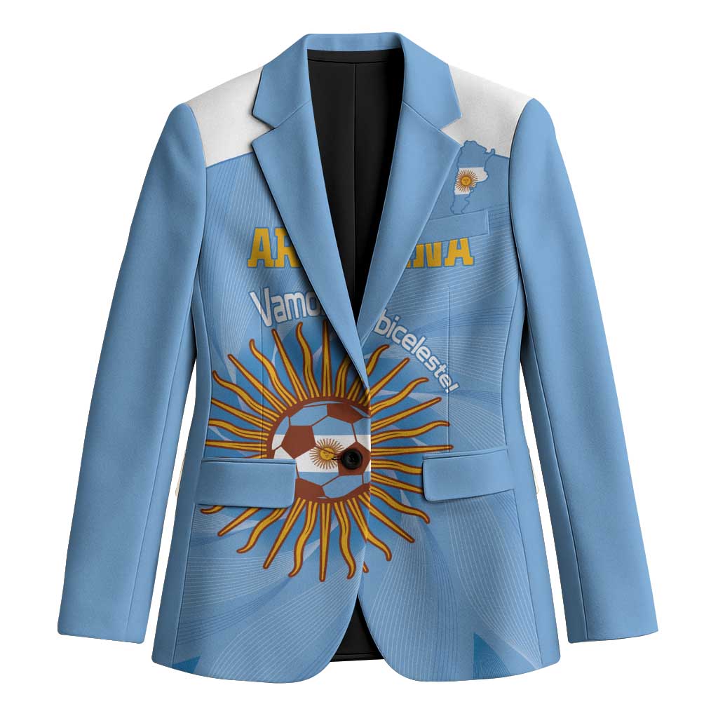 Custom Argentina Football Blazer Vamos La Albiceleste Blue Version - Wonder Print Shop