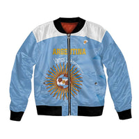 Custom Argentina Football Bomber Jacket Vamos La Albiceleste Blue Version - Wonder Print Shop