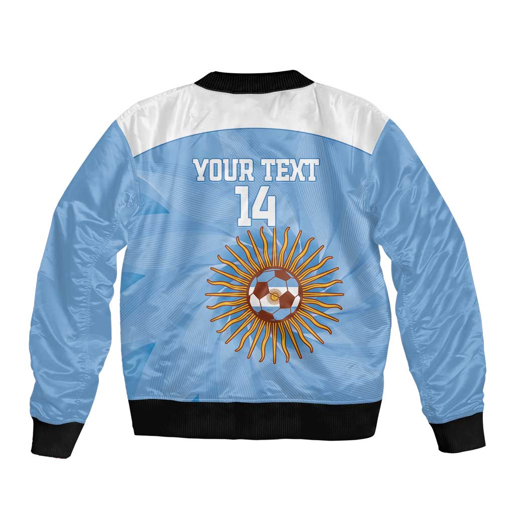 Custom Argentina Football Bomber Jacket Vamos La Albiceleste Blue Version - Wonder Print Shop
