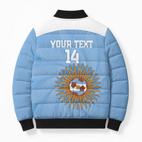 Custom Argentina Football Bomber Puffer Jacket Vamos La Albiceleste Blue Version - Wonder Print Shop