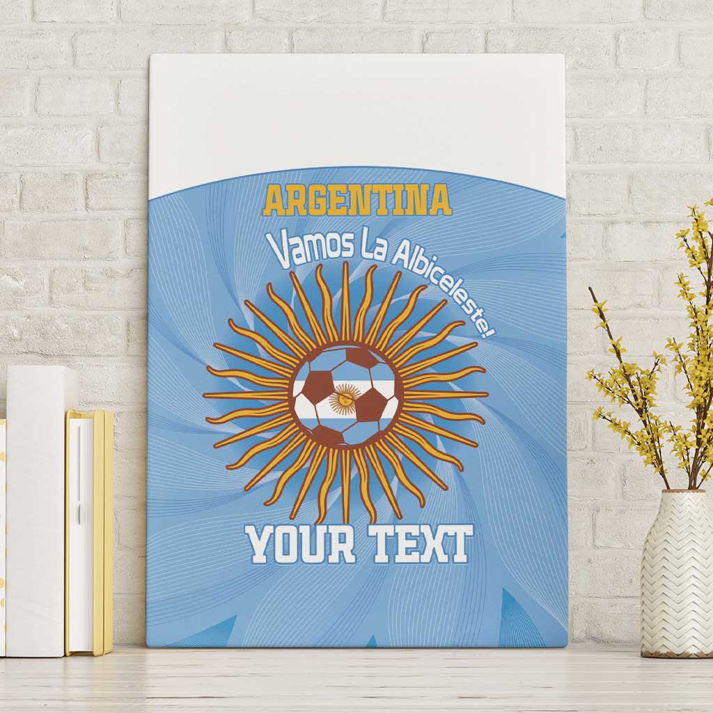Custom Argentina Football Canvas Wall Art Vamos La Albiceleste Blue Version - Wonder Print Shop