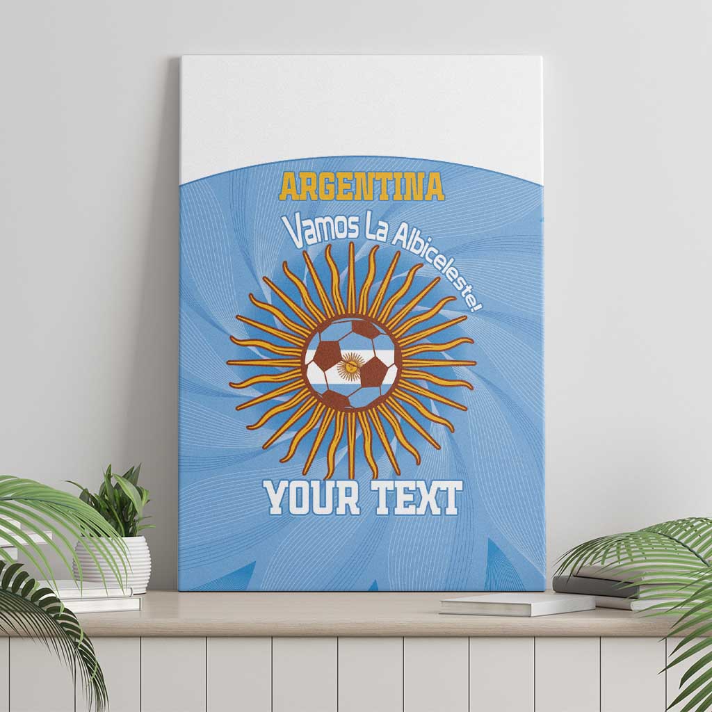 Custom Argentina Football Canvas Wall Art Vamos La Albiceleste Blue Version - Wonder Print Shop