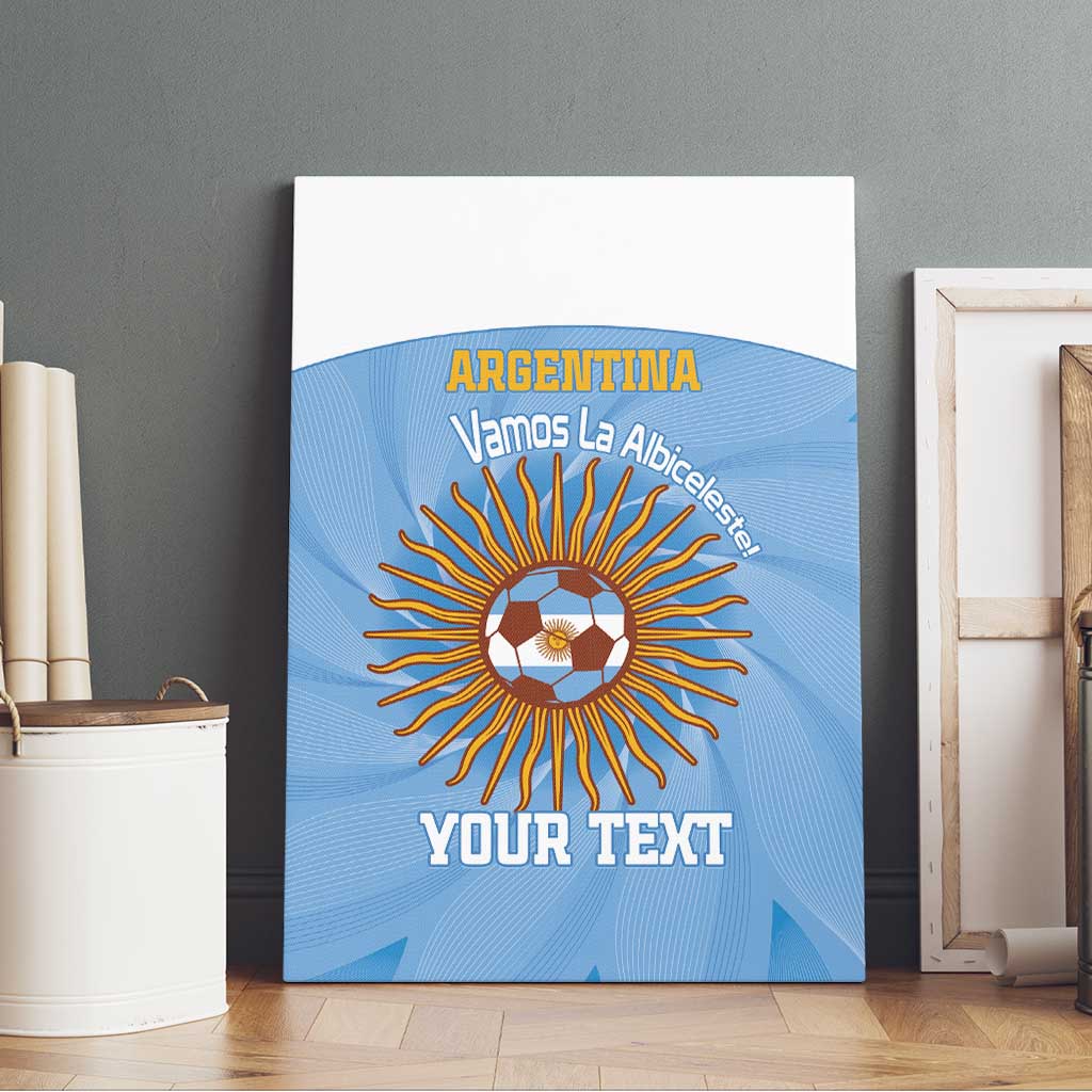 Custom Argentina Football Canvas Wall Art Vamos La Albiceleste Blue Version - Wonder Print Shop