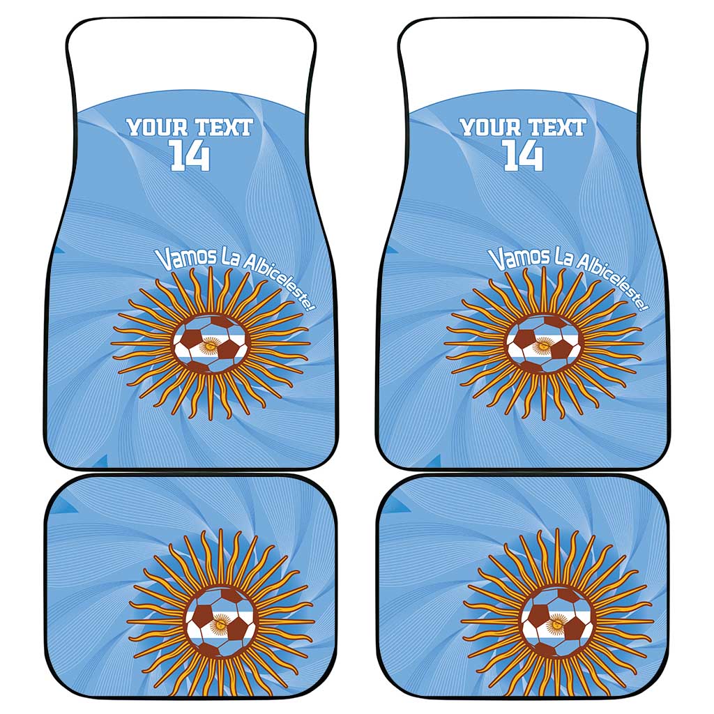Custom Argentina Football Car Mats Vamos La Albiceleste Blue Version - Wonder Print Shop