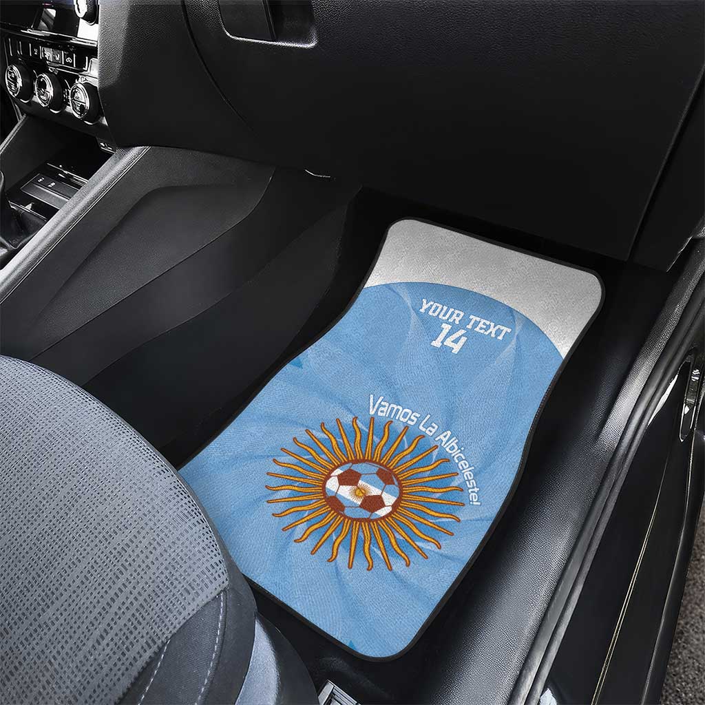 Custom Argentina Football Car Mats Vamos La Albiceleste Blue Version - Wonder Print Shop