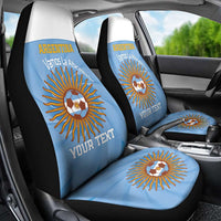 Custom Argentina Football Car Seat Cover Vamos La Albiceleste Blue Version - Wonder Print Shop