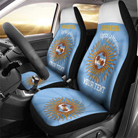 Custom Argentina Football Car Seat Cover Vamos La Albiceleste Blue Version - Wonder Print Shop